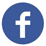 Facebook logo, blue circle with lower case F.